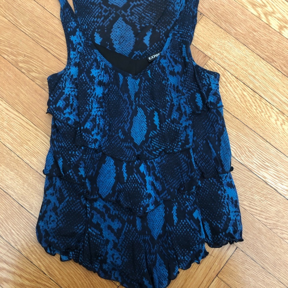 Express blue snakeskin pattern tank